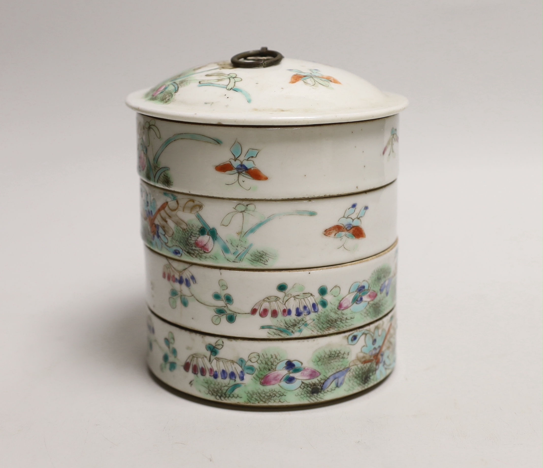 An early 20th century Chinese stacking food container, 13.5cm